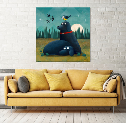 Black Labs and Diedre - Labradorable Art Canvas